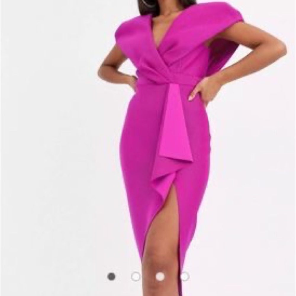 Asos Fucsia Pencil Midi Dress